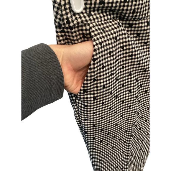 Talbots Womens Capri Pants Size 10P 10 Black White Bow Polka Dot Gingham Preppy - Picture 7 of 10